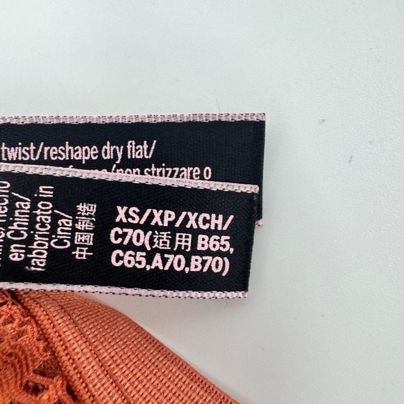 Victoria's Secret Orange Lace Halter Bralette Bra XS/XP/XCH C70 B65 C65 A70‎ B70 - Picture 7 of 8